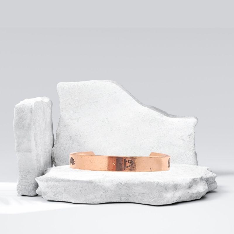 Skyfeel Saf Bakır Bileklik Motifli Desing 15-Her Bileğe Uygun-Geçmeli-Unisex