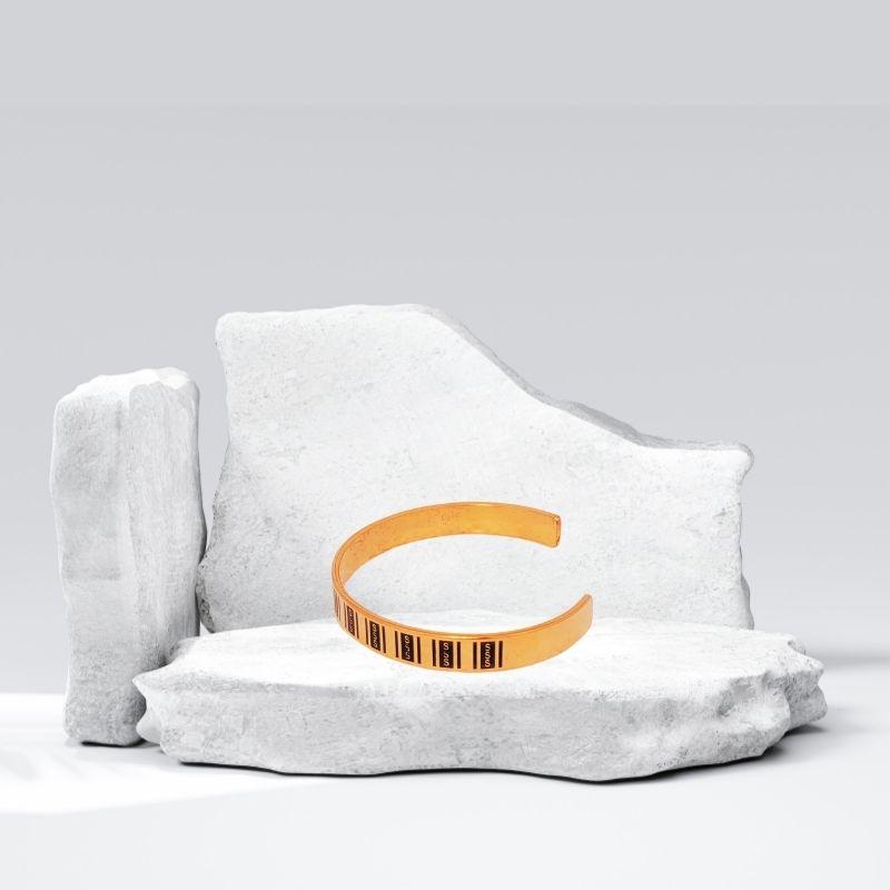 Skyfeel Saf Bakır Bileklik Motifli Desing 7-Her Bileğe Uygun-Geçmeli-Unisex