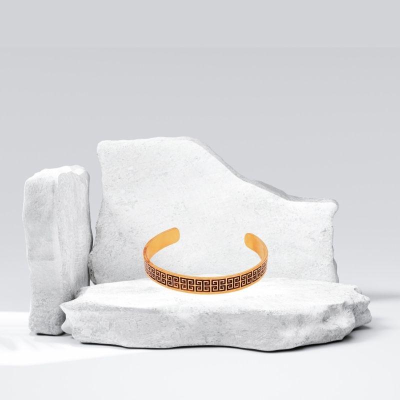 Skyfeel Saf Bakır Bileklik Motifli-Her Bileğe Uygun-Geçmeli-Unisex