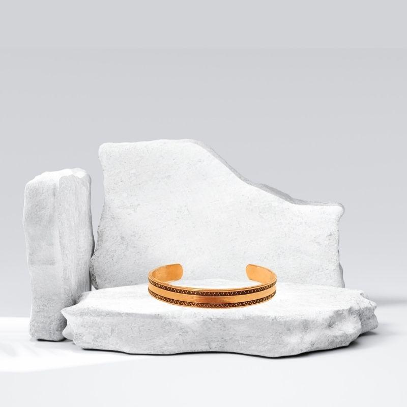Skyfeel Saf Bakır Bileklik Motifli Desing 16-Her Bileğe Uygun-Geçmeli-Unisex